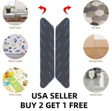 8PCS Carpet Mat Grippers Anti Slip Rubber Rug Sticker Skid Tape Reusable