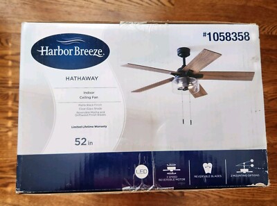 Harbor Breeze Ceiling Fan Hathaway 52 in. Matte Black Finish #1058358