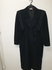 Mansfield Womens Black Vintage Wool Coat Size Uk 12 Eur 38
