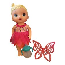 Baby Alive Pintura Facial Hada Muñeca Cabello Rubio Rosa Vestido Alas Taza para sorber