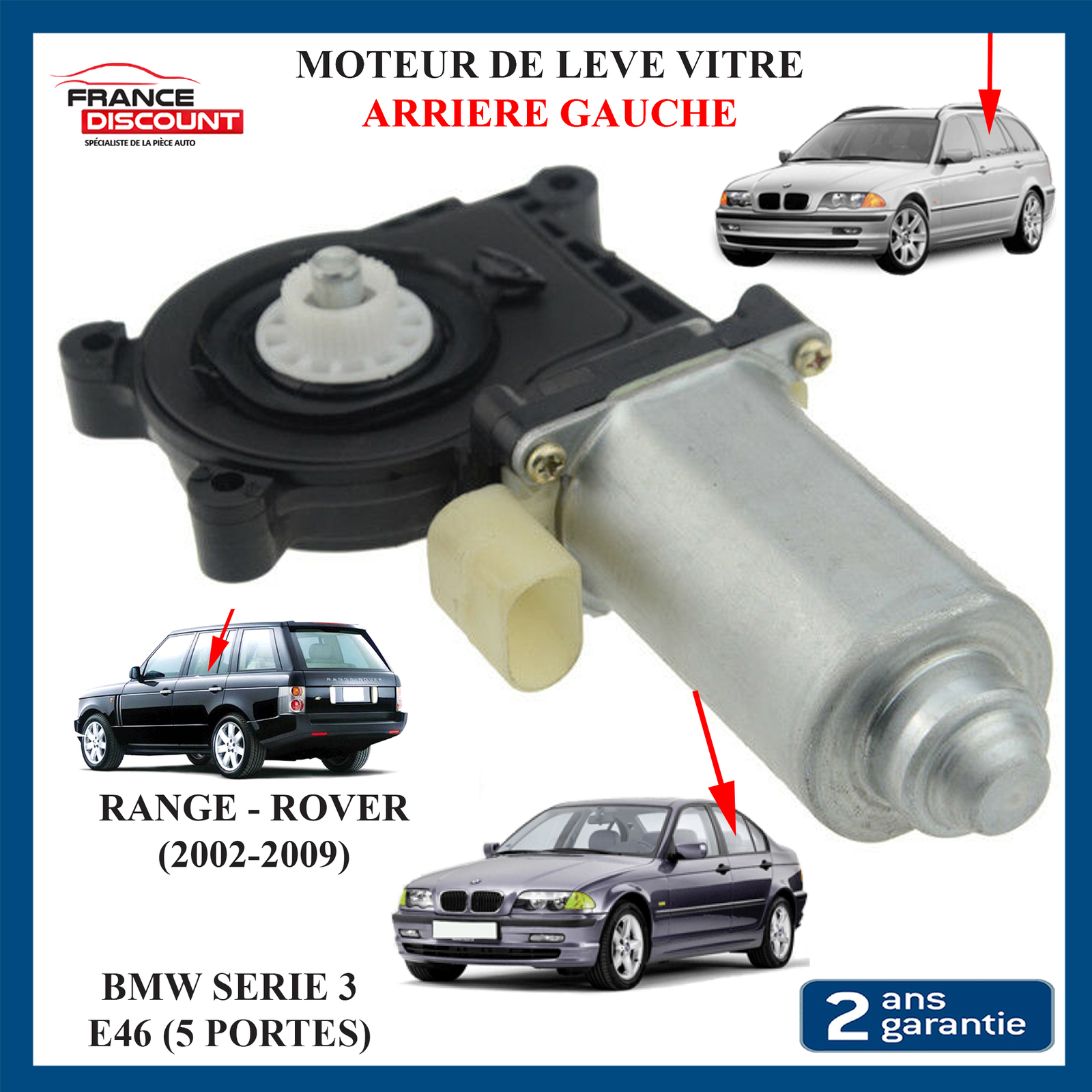 Moteur lève-vitre E46 Touring arrière gauche contre les vitres bloquées
