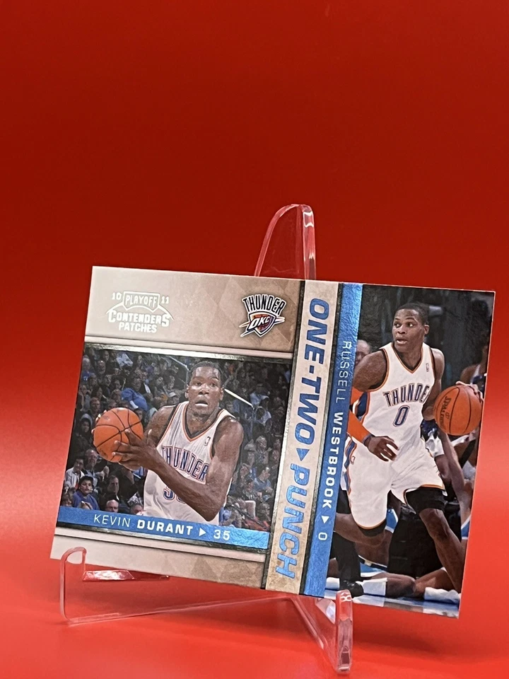 Kevin Durant Russell Westbrook 2010-11 Playoff Contenders Patches One-Two Punch! - Image 2 of 3