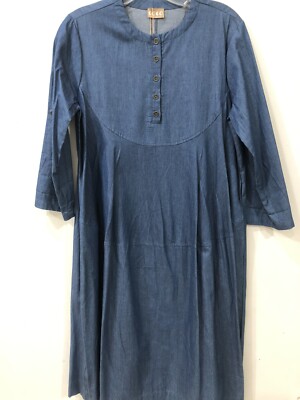 Coco 100% Cotton denim colored maternity dress size XS with Pockets | eBay
