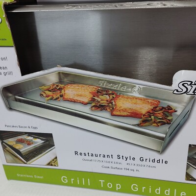 LITTLE GRIDDLE Sizzle-Q SQ180 100% Stainless Steel Universal Griddle