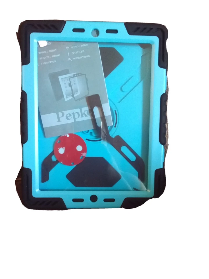 Pepkoo Case for Apple iPad 11-inch (2/3 Gen) - Blue/ Black, Silicone, KickStand - Image 3 of 4