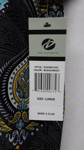 DRILL CLOTHING - Men's BUTTON DOWN Shirt - GRAY / MULTI COLOR Print - Size L - Picture 8 of 9