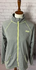 Fila Fleece Sweatshirt Full Zip Mock Neck Gray Women  s Size Extra Large