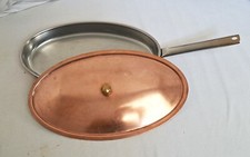 Pfanne SPRING CULINOX Deckel oval 38x20 Kupfer Gold-Griffe Edelstahl Bratpfanne