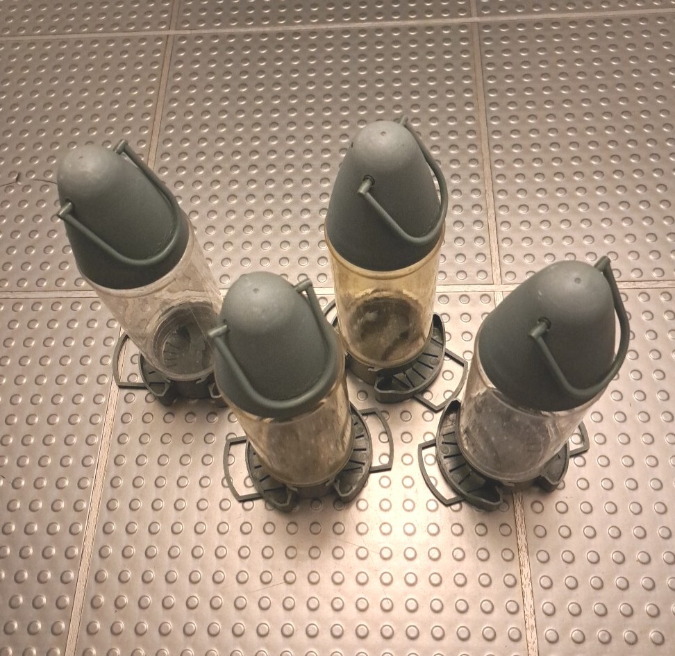 Peckish Bird Feeders x 4 (Plastic), Plus New Spare Parts All 100