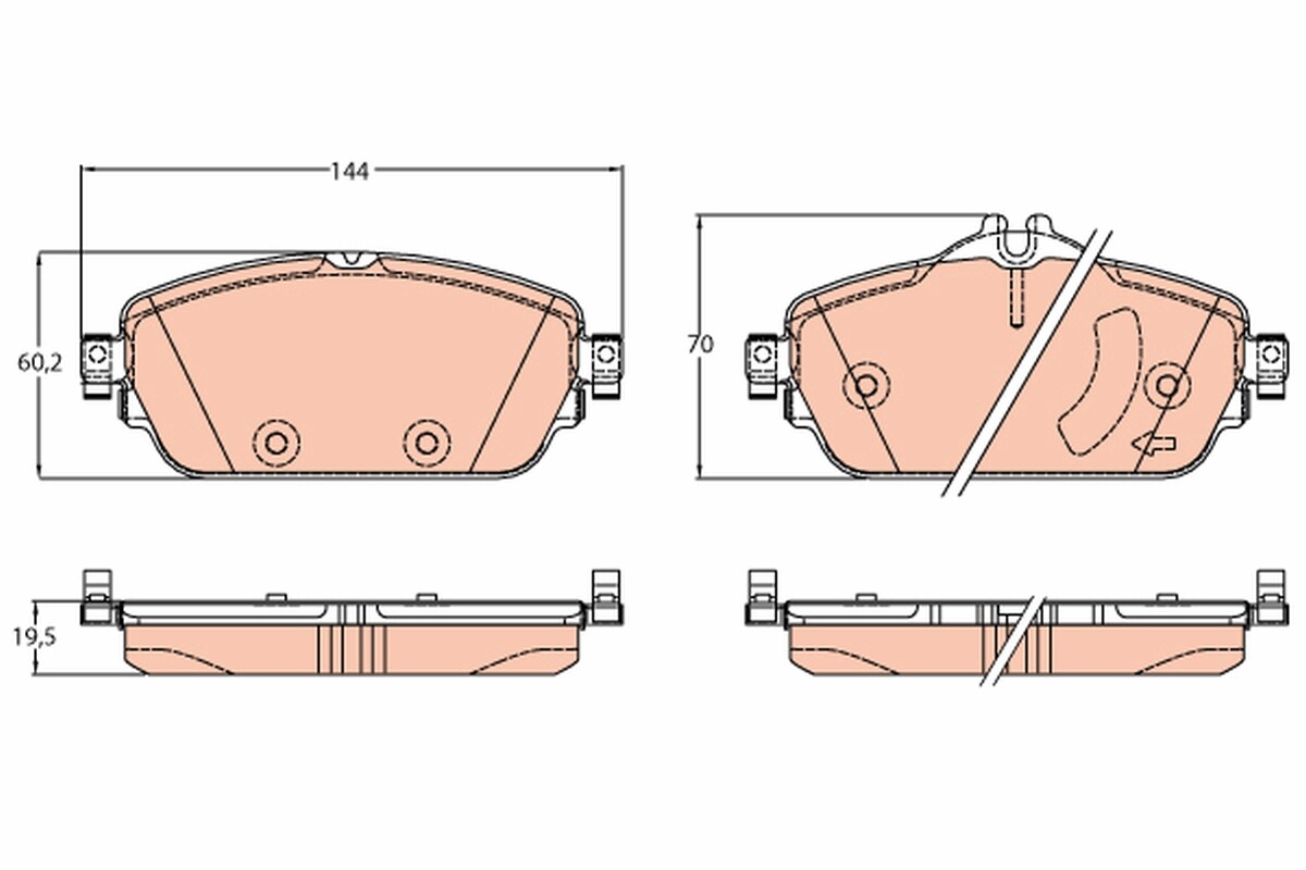 GDB2070 TRW Brake Pad Set, disc brake for MERCEDES-BENZ,MERCEDES-BENZ (BBDC)