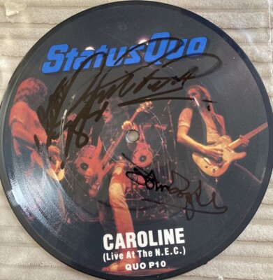 Status Quo (Frantic Four)  ** FULLY HAND SIGNED**   Caroline Picture Disc Vinyl