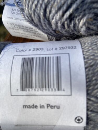 Telluride Classic Elite Gray Yarn Superfine Alpaca Blend 1 New Skein + Partial - Picture 2 of 2