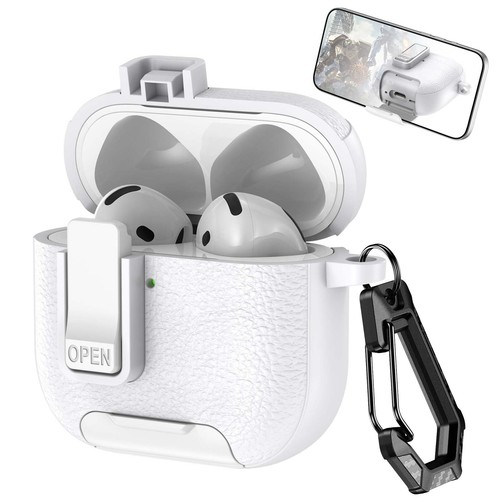 Für AirPods 4. 3. Pro 2./1. Gen Magnetische Sicherheitsschloss Hülle mit Handy Ständer - Bild 13 von 17