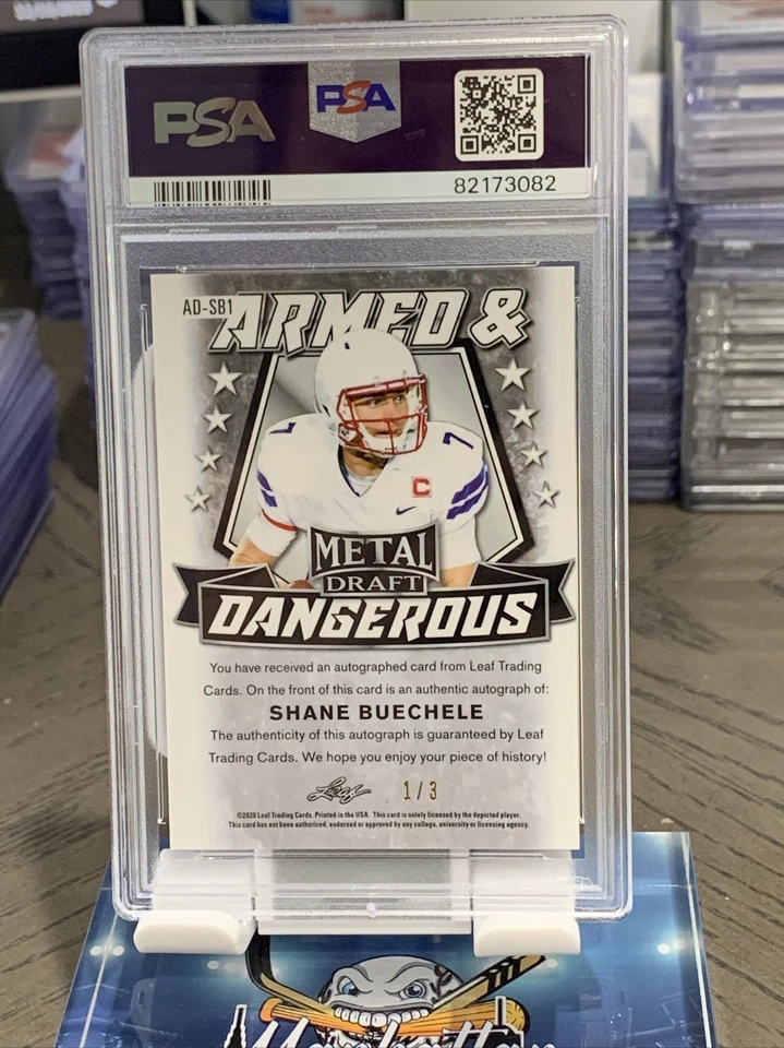 Shane Buechele AUTO /3 PSA 10 POP 1 2020 Leaf Metal Draft RC GREEN MOJO - Image 2 of 4