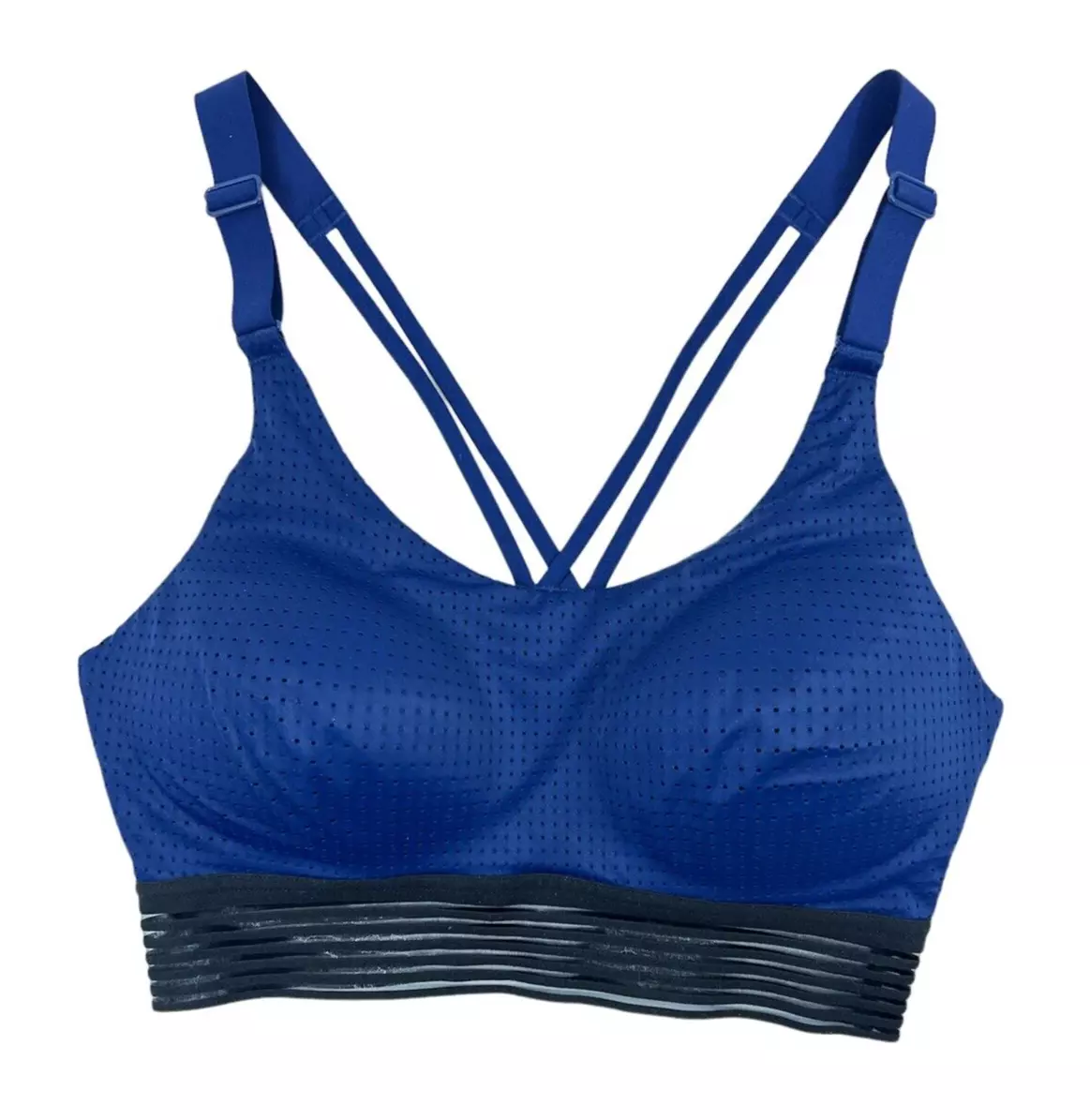 Victoria Sport Bra Women's 32D Crossback Wireless Pullover Blue