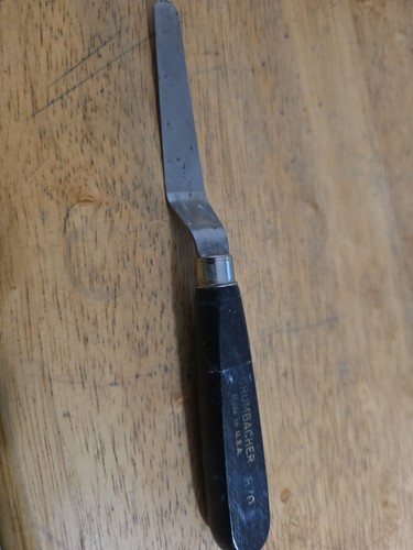 Vintage Palette Knife Grumbacher  #870  Angle Black Wood Handle Made in USA
