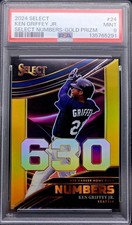 2024 Panini Select Ken Griffey Jr Select Numbers Gold Prizm /10 #24 SSP PSA 9