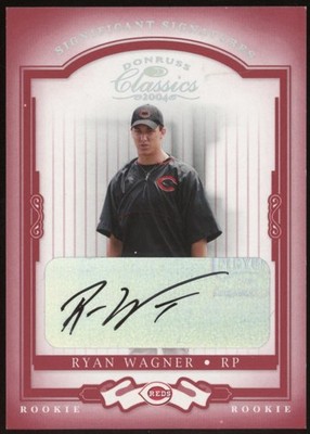 2004 Donruss Classics Rookie Significant Signature Red Ryan Wagner Auto 197 /250