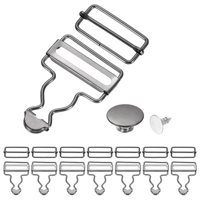 8 Sets Metal Suit Buckles, 1-3/8\'' Suspender Buckles, Dark Grey