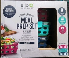 Ello Duraglass Leak Proof Meal Prep 6 Piece Set