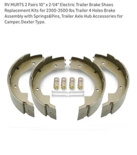 2 Pairs 10" x 2-1/4" Electric Trailer Brake Shoes Replacement Kits