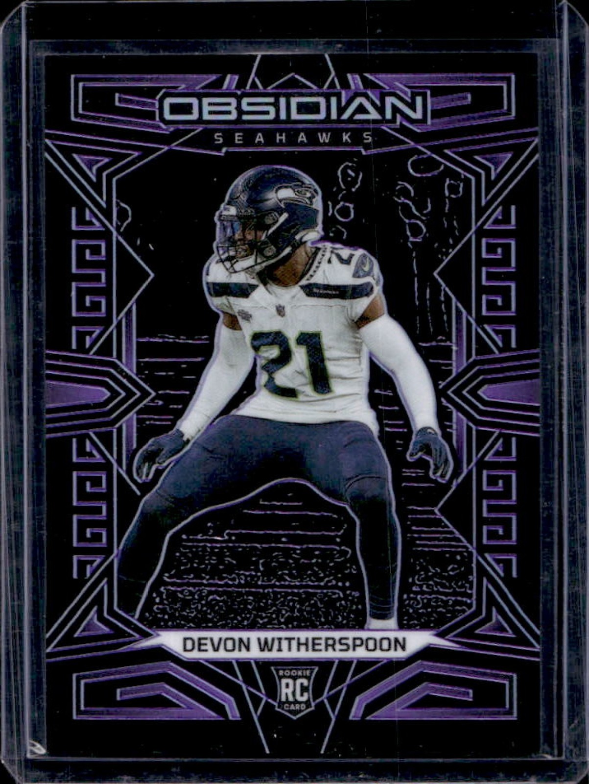 2023 Obsidian Devon Witherspoon RC Electric Etch Purple #30/75 Seahawks