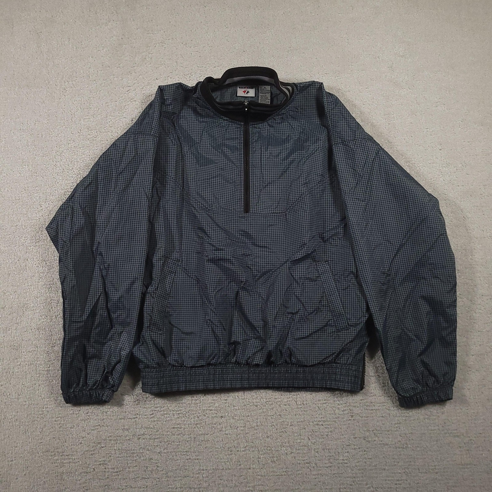 Jerzees Pullover Jacket Mens Medium Black Gray Wi… - image 1