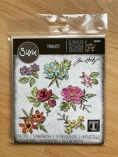 Sizzix  Thinlits dies - Tim Holtz Brushstroke flowers Mini 666284 - unused