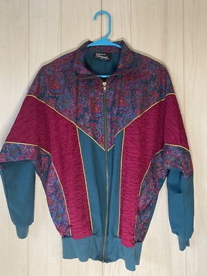 Vintage Silver Threads Paisley Patterned Windbreaker Jacket
