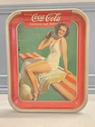 Antique Coca-Cola Serving Tray Bathing Suit Diving Board 1939 Vintage Metal Coke