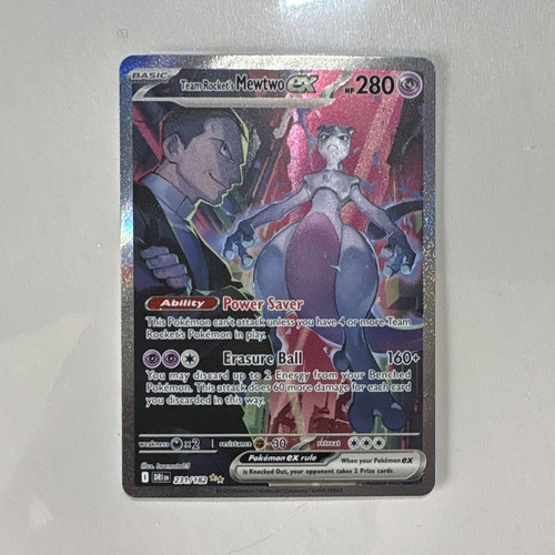 Team Rocket's Mewtwo ex 231/182 Ultra Rare Holo Full Art Pokémon TCG Card
