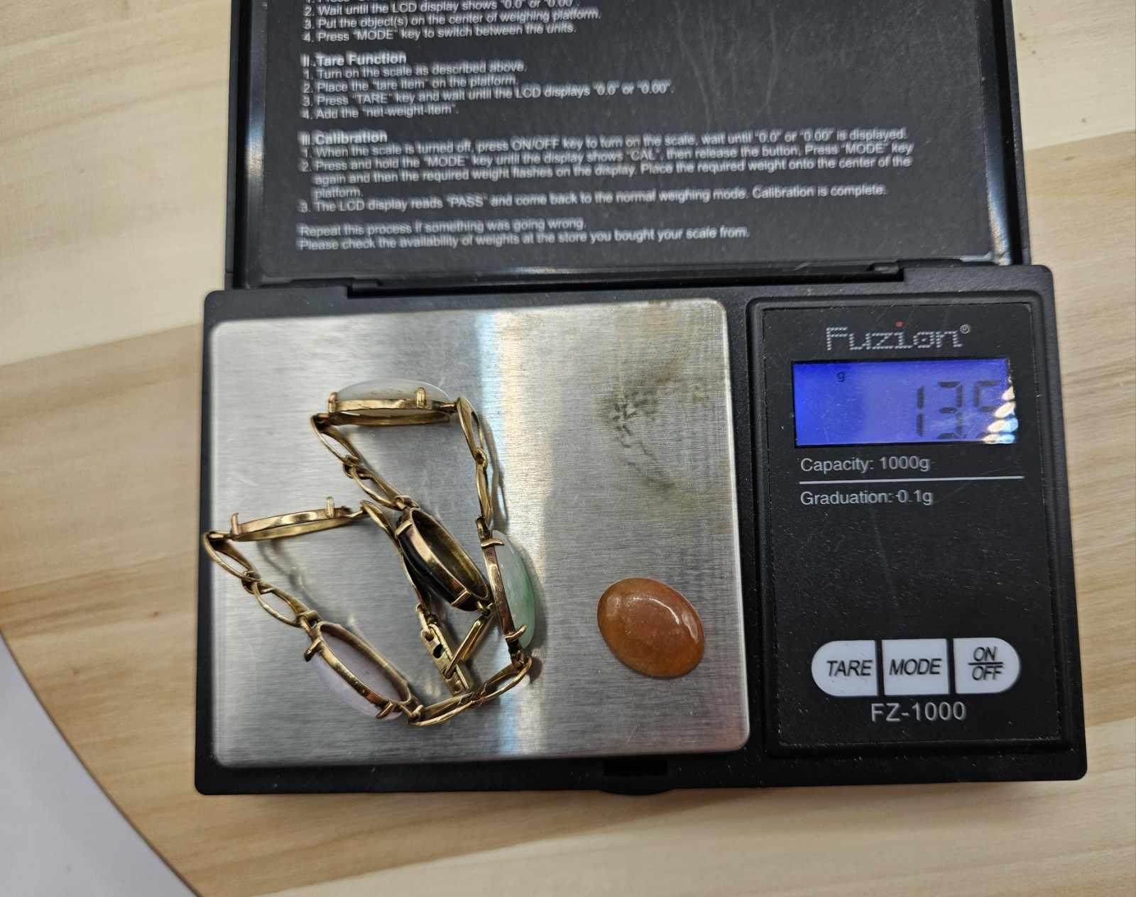 14K Solid Yellow Gold Multi Oval Gemstone Bracele… - image 6