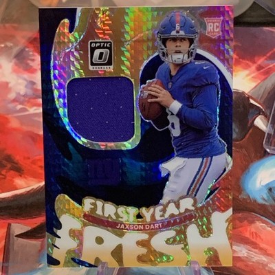 2025 Optic - First Year Fresh Jaxson Dart  Blue Hyper RC Giants Patch