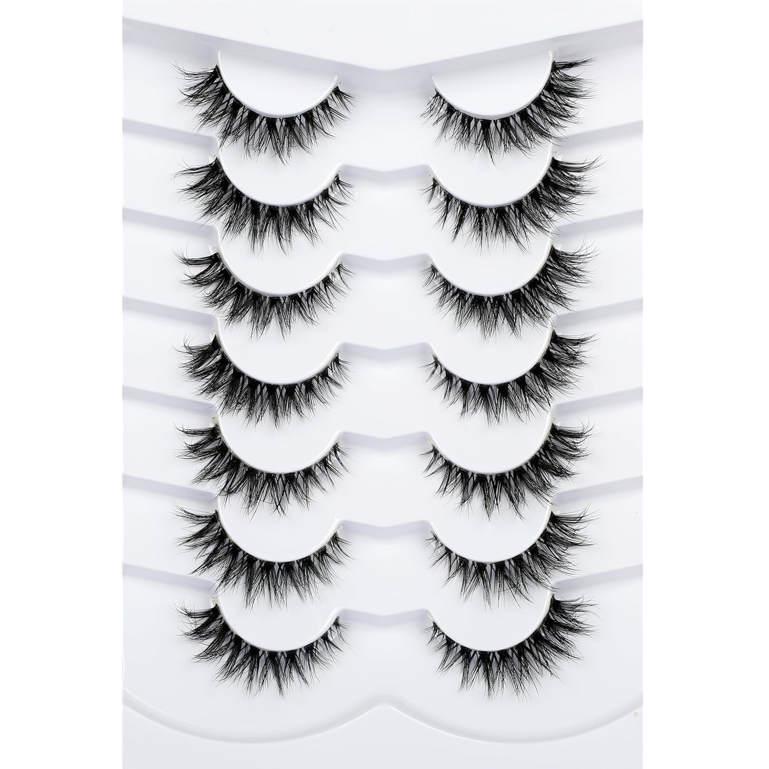 False Eyelashes Invisible Band Cat Eye Look Natural Wispy Lashes Extension Volum