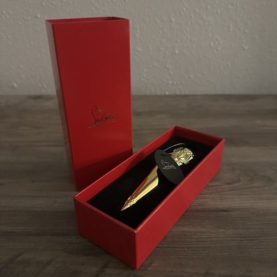 Christian Louboutin Rouge 001 Silky Satin Lipstick BRAND NEW In Box Gold Case