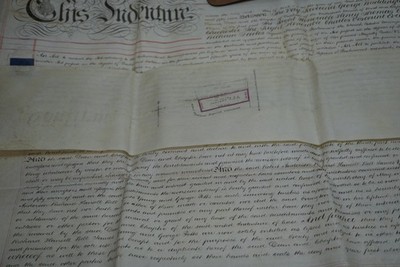 Indenture Deed 1859 British Waddington Henry Thomas Deedes w Wax Seal & Stamps