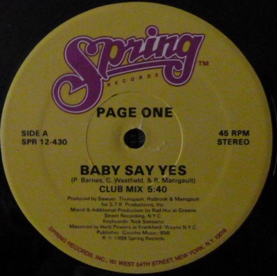 Page One (12) - Baby Say Yes, 12'', (Vinyl)
