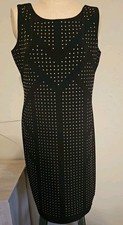 Calvin Klein Size 12 Black Sleeveless Studded Lined Dress