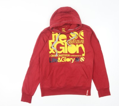 Life & Glory Herren Pullover Hoodie rot XS mit Logo