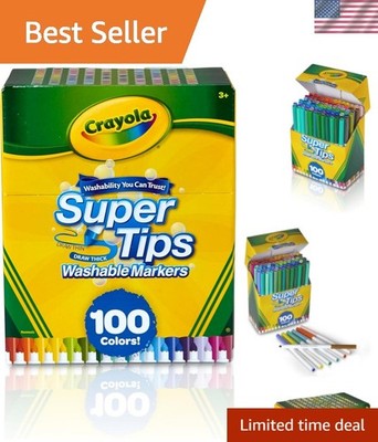 Bulk 100ct Super Tips Fine Point Markers - Non-Toxic Art Set for Teachers & Kids