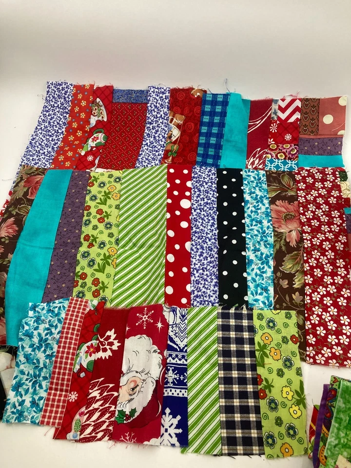 6+ lbs Quilting Fabric Lot Precut Squares Strips Pieces Scraps Remnants Blocks - Image 3 of 4