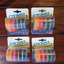 DYMO Embossing 3/8" x 4' Refill Label Tape 99786 4 Total Packs 5 Colors New NOS