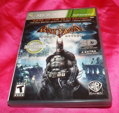    XBOX 360 BATMAN ARKHAM ASYLUM 3D REPLACEMENT CASE & MANUAL NO GAME DISC