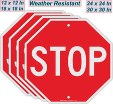 Stop sign 18x18 30x30 24x24 street authentic Reflective Road signs metal 12x12in