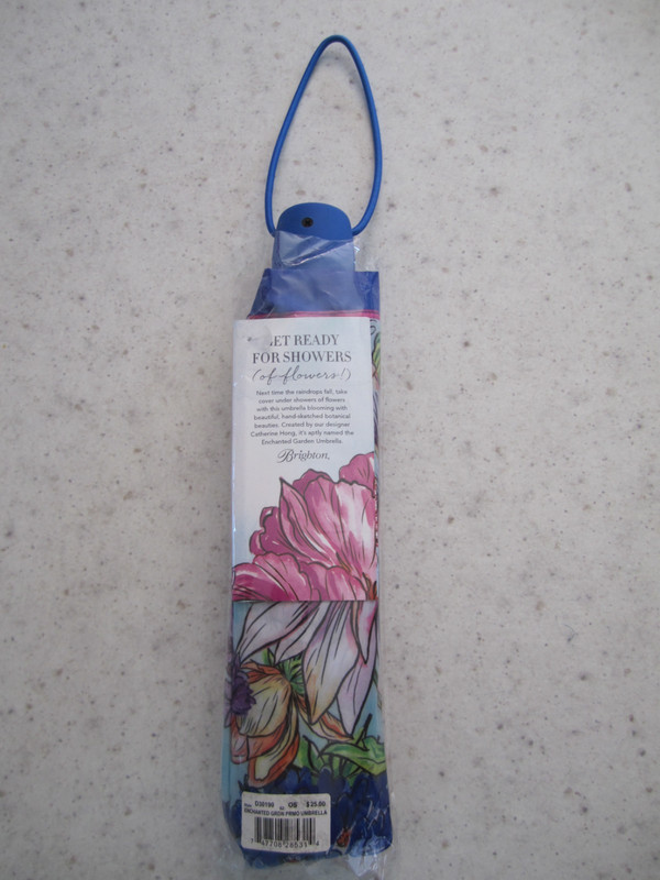 Brighton Enchanted Garden Umbrella Push Button Retractable - NWT