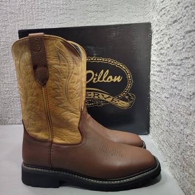 J.B. Dillon Reserve JBRG201 Oak/Honey Leather Boots Mens Size US 9EW, 10E, 10.5D