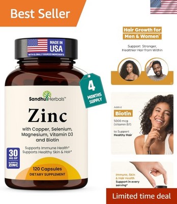 All-in-One Zinc with Copper & Selenium - 120 Capsules for Optimal Hair & Health