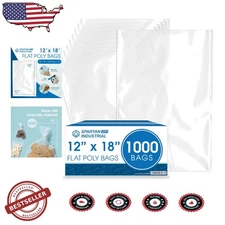 Crystal Clear 12"x18" Poly Bags - 1000 Count, 1.1 Mil LDPE, Heat Sealable