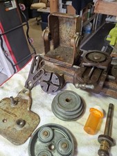 Vintage Machining Lathe Parts Accessories Lot with Gears Chucks Plates