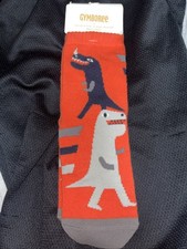 Gymboree Boys Socks S Shoe sz 11-12 Dino Trax Socks NWT Holiday Dinosaur Orange